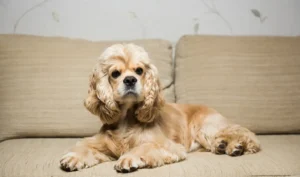 Cocker Spaniel allongé sur un canapé